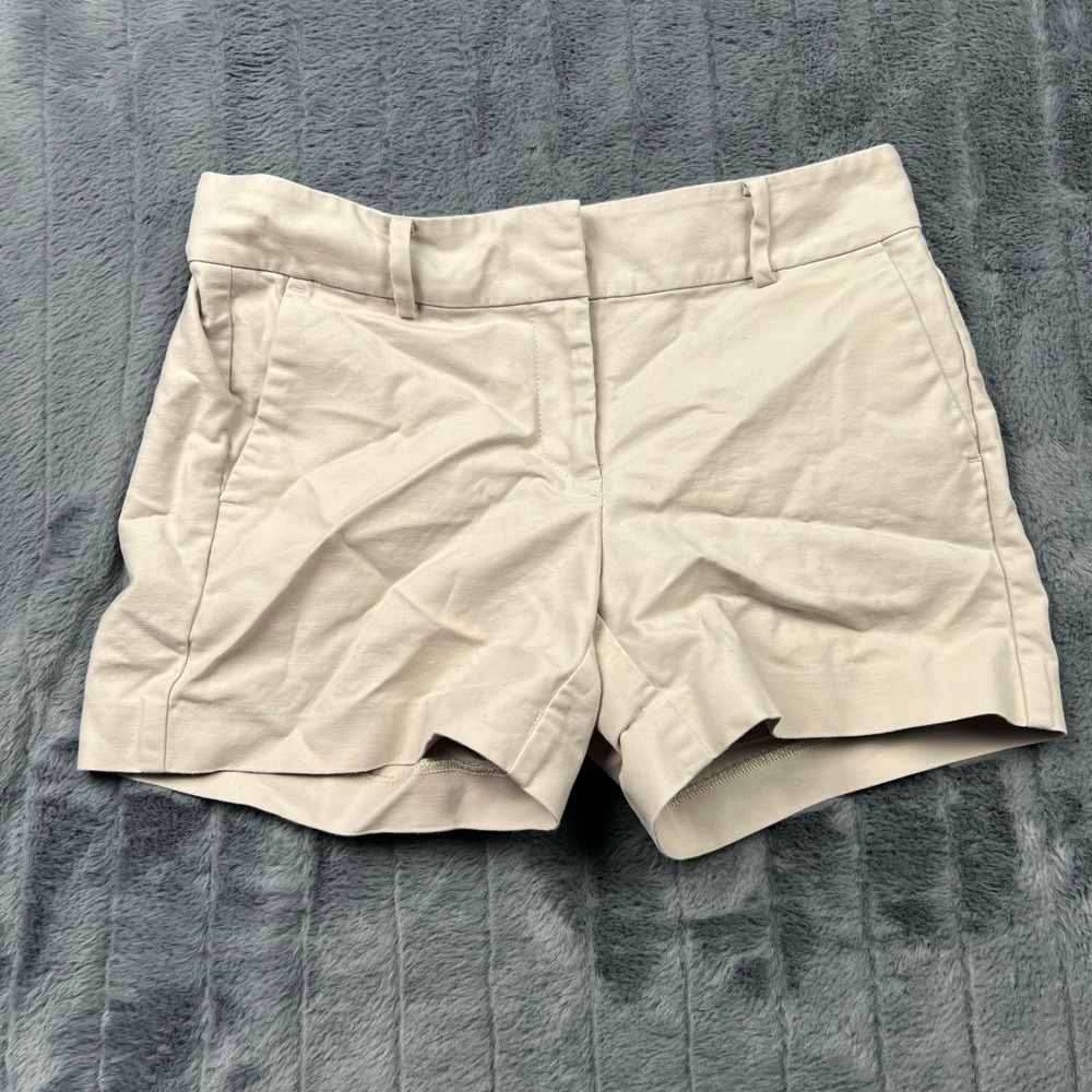 Ann Taylor Signature Women Khaki Beige Cotton Stretch Shorts Size 2